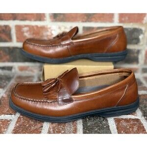 Hush Puppies Mens 10.5M Nimbus 10292 Brown Leather Tassel Loafer Shoes